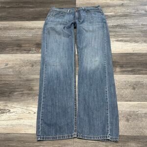 Levis Red Tab 505‎ Faded Blue Mens 36x33 Straight Leg Mid Wash Denim Jeans